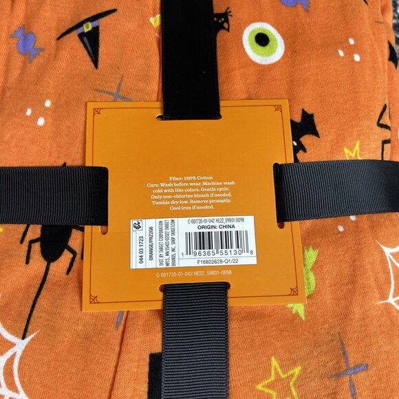Hyde & Eek Men's 2XL XXL Orange 2-Pc Halloween PJ Set bat Candy Spider Boo - Picture 7 of 9
